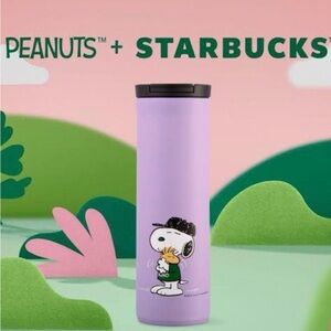 Starbucks Lavender Snoopy Tumbler with Black Lid